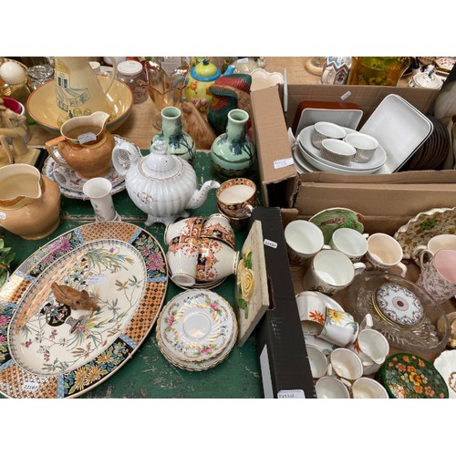 553 - Quantity of collectables incl Coalport, Royal Crown Derby, Royal Worcester, Tudorware jugs, Swan bra... 