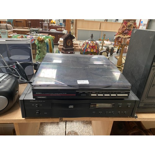 493 - AIWA SX-F20, FX-R20, RX-20, LX-20 music system with speakers & boxed Groove CD player