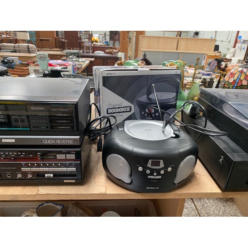 493 - AIWA SX-F20, FX-R20, RX-20, LX-20 music system with speakers & boxed Groove CD player