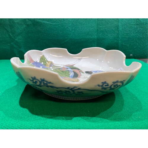 524 - Japanese Fukagawa bowl, circa 1900. 8H 27W 27D