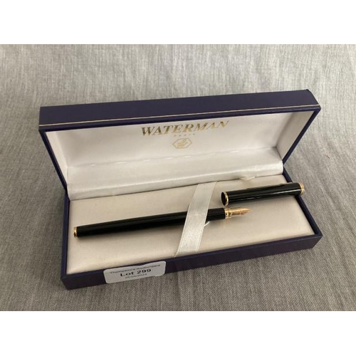 299 - Waterman 18ct gold nib fountain pen (boxed)