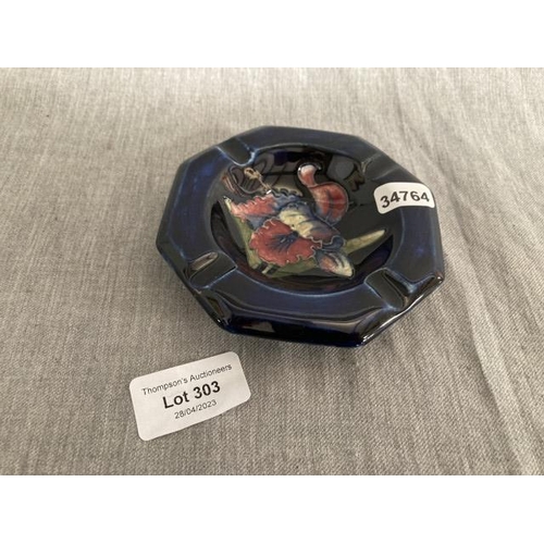 303 - Moorcroft Orchid pin dish/ashtray 11cm diameter