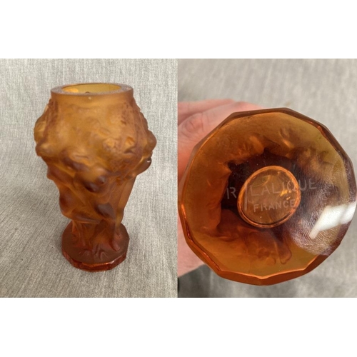 317 - Lalique amber nudes vase 13H