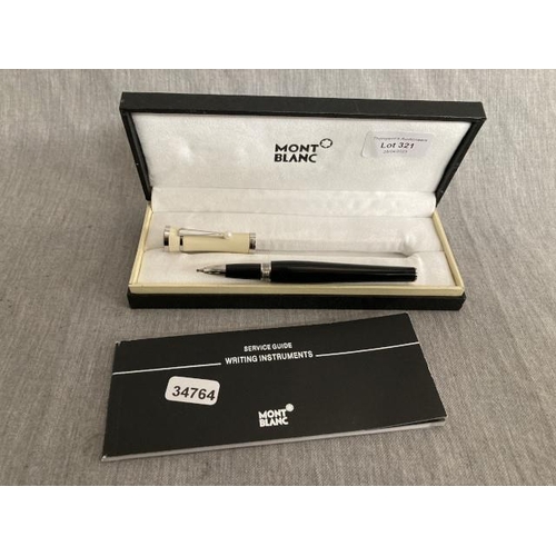 321 - Mont Blanc Greta Garbo ball point pen with booklet (boxed)