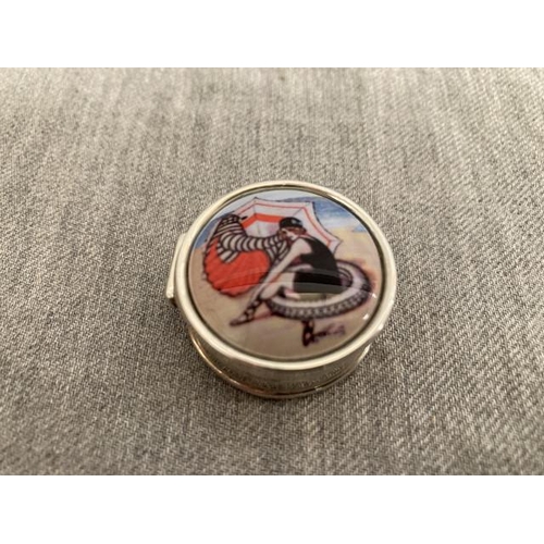 355 - Silver & enamel box with bathing belle