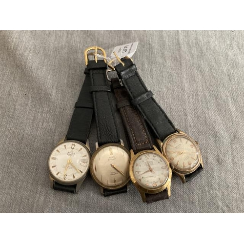 373 - 4 1950/60's wristwatches (Buler Goldenhand, Benfre, Thoral & Ferdmann)