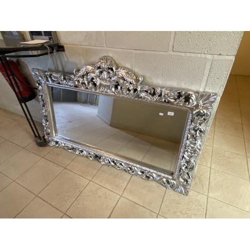 197 - Silver gilt ornate mirror 96 x 150cm