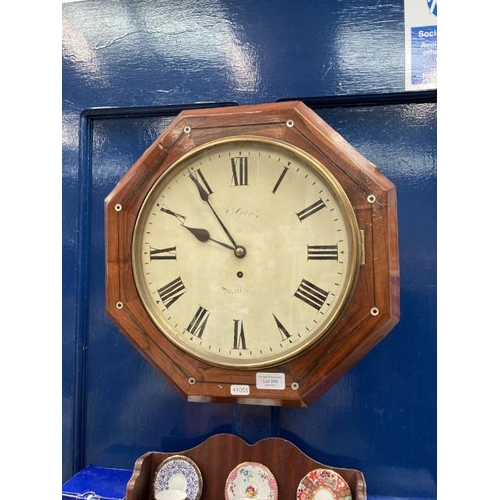 200 - English 19th Century mahogany fusee wall clock with pendulum (no key)  fully restored by a local ant... 