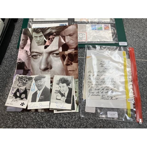 219 - Collection of autographs Inc. Ken Dodd, Basil Brush etc. & ephemera relating to Cliff Richard, Bing ... 