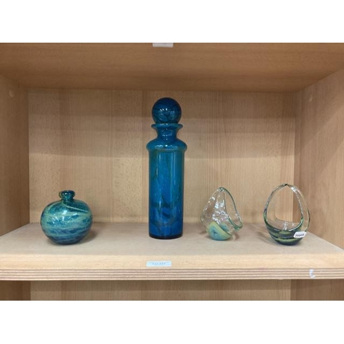 233 - 4 pieces of Mdina art glass, hand blown & signed including decanter with stopper