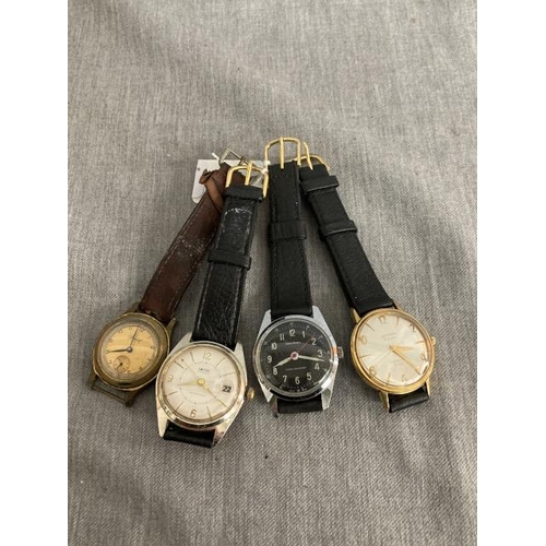 304 - 4 vintage 1950/60's gentleman's watches (Sekonda 18 jewels, Ingersoll, Smiths & Accurist)