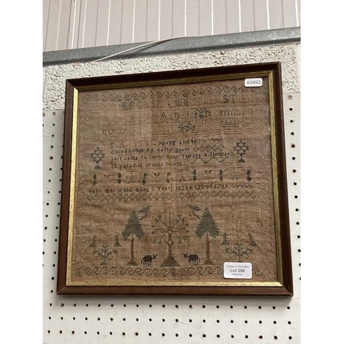 356 - Antique sampler 