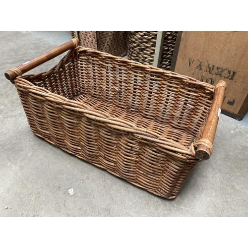 374 - Wicker log basket 66W 36D 29H