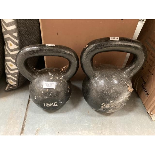 438 - 16kg & 24kg kettlebells