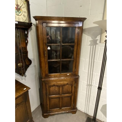 62 - Batheaston oak corner cupboard 85H 78W 40D