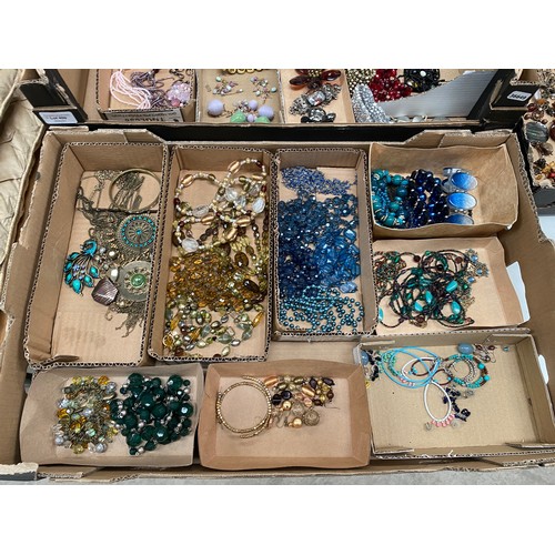 459 - 3 boxes of assorted costume jewellery including vintage necklace, earrings and bracelets, including ... 