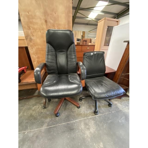 201 - VERCO leather  office chair 70W & one other