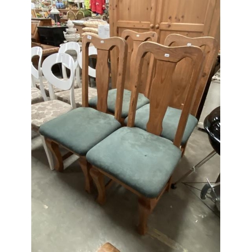 244 - 4 pine dining chairs 47W