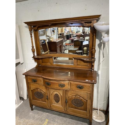 164 - Victorian walnut mirror back sideboard 186H 137W 51D