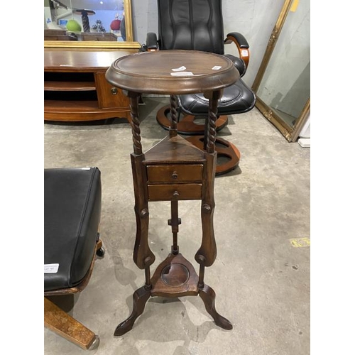 165 - Mahogany torchere 85H 28 diameter