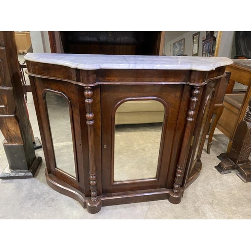 168 - Victorian marble topped Credenza 83H 118W 37D