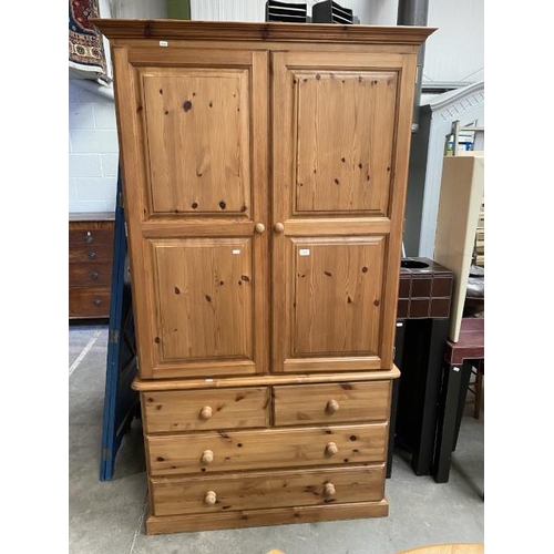 26 - Pine wardrobe with 4 drawers 204H 112W 58D