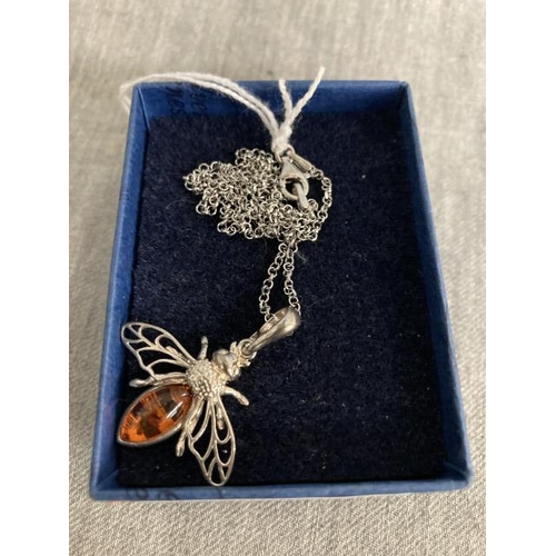 402 - 925 silver & amber set 