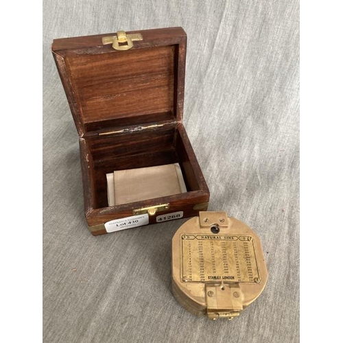 430 - Cased reproduction brass compass