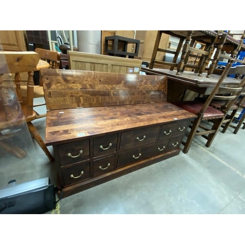 49 - Good quality Next oak multi drawer box coffee table 47H 118W 65D