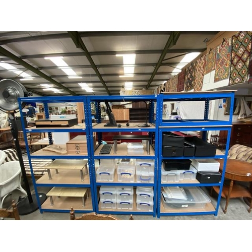 71 - 3 workshop/garage shelves 178H 90W 45D (all in excellent condition