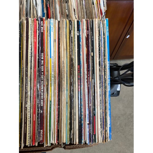 589 - Box of LP's inc, Rolling Stones, Everly Brothers, The Police, Wham etc, and a box of 45's inc. The S... 