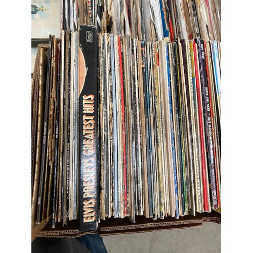 589 - Box of LP's inc, Rolling Stones, Everly Brothers, The Police, Wham etc, and a box of 45's inc. The S... 