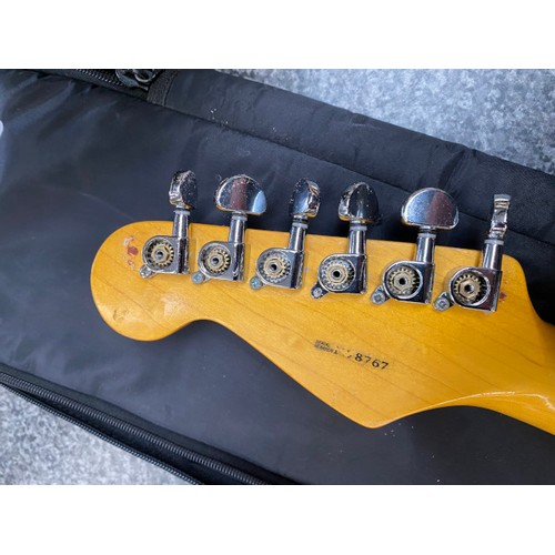 272 - Cased 3/4 Fender Stratocaster with synchronized tremolo electric guitar (serial no. WORN, could be 1... 