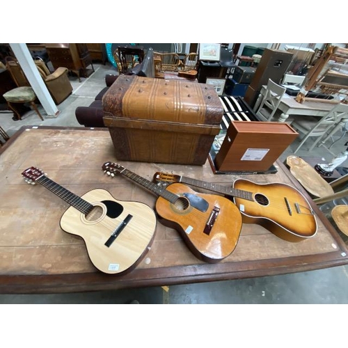 91 - Burswood JC-36 acoustic guitar and 2 others