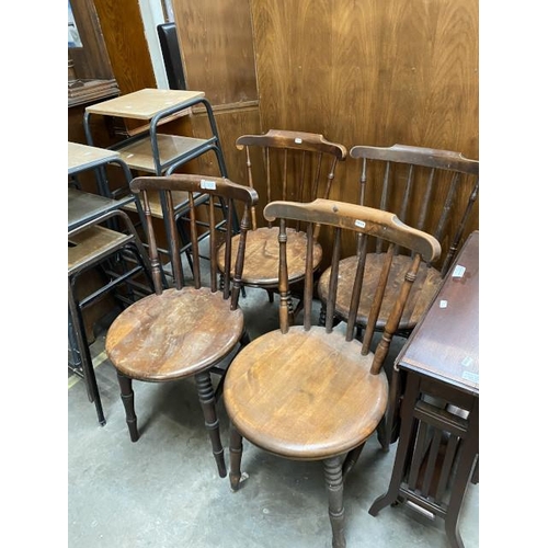 134 - 4 Welsh beech and elm chairs 42W