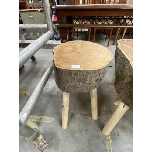 137 - Rustic lime wood with willow legs table/stool 57H 37W 34D