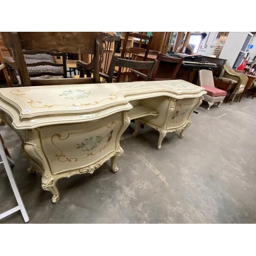 141 - Italian cream and gilt dressing table 60H 160W 38D