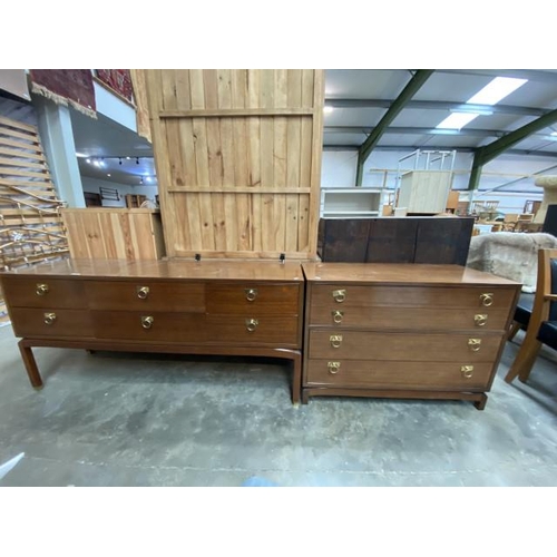 186 - 6 drawer G Plan chest 70H 153W 43D and a 4 drawer chest 70H 97W 43D