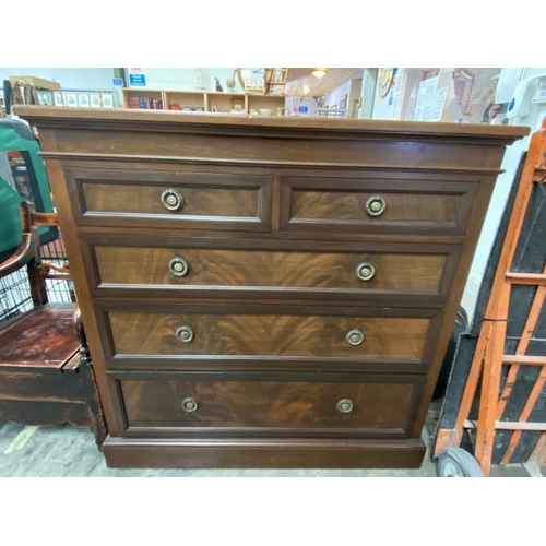 212 - Victorian mahogany chest of drawers 107H 106W 54D