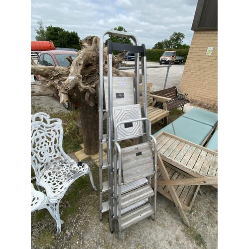 239 - 3 pairs of aluminium step ladders