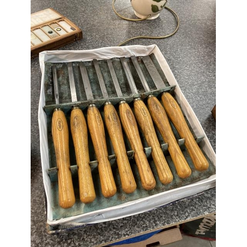 296 - Boxed Marples wood turning chisels (8)