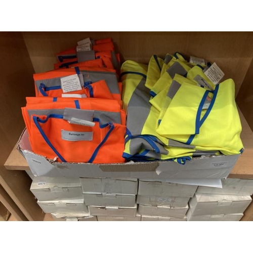 302 - 20 yellow (ages 5-6 years) and 20 orange (ages 9-10 years) high visibility children's vests