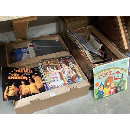 576 - 3 boxes of LP’ & singles Inc. The Spinners, Walt Disney, Bill Haley, Sade, Ken Dodd etc.