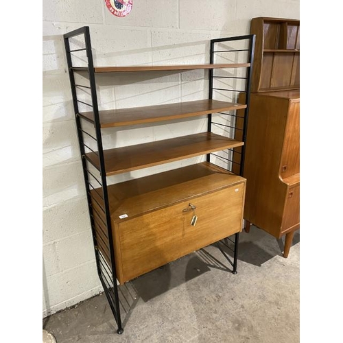 78 - Mid century Staples Ladderax shelving unit with 1 key 163H 94W 40D