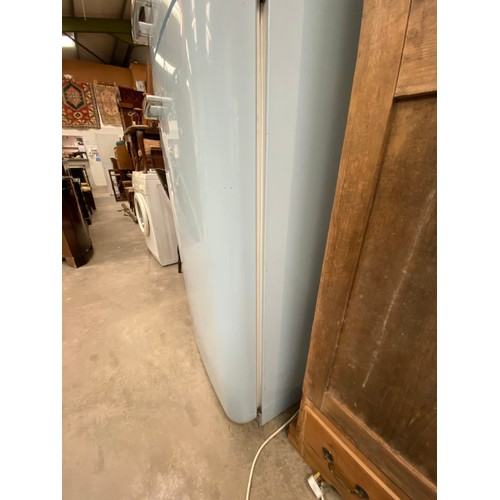 223 - Blue SMEG fridge freezer 170H 60W 70D (some rusting to bottom sides)