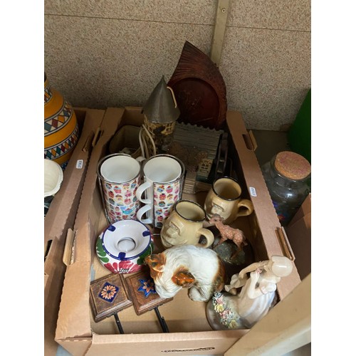 531 - 5 boxes of household wares Inc. plates, cafetières, vases, coat hooks, artificial lavenders, teapot,... 