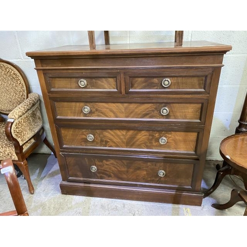 127 - Victorian mahogany chest 107H x 107W x 54D