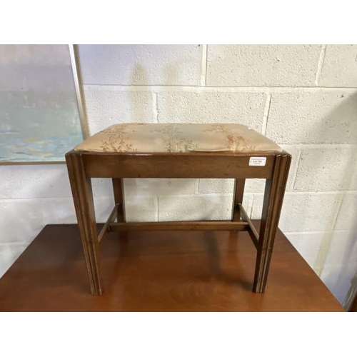 128 - Georgian mahogany dressing stool 48H x 54W x 36D