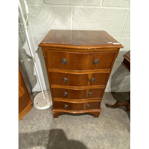 133 - Yew wood 4 drawer chest 81H 50W 39D