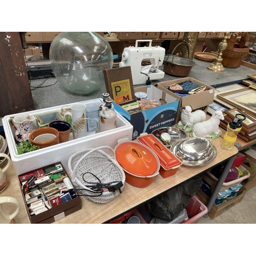 510 - Quantity of collectables incl silver plate, Luzerner Keramics, Italian ceramic sheep figurines, coll... 